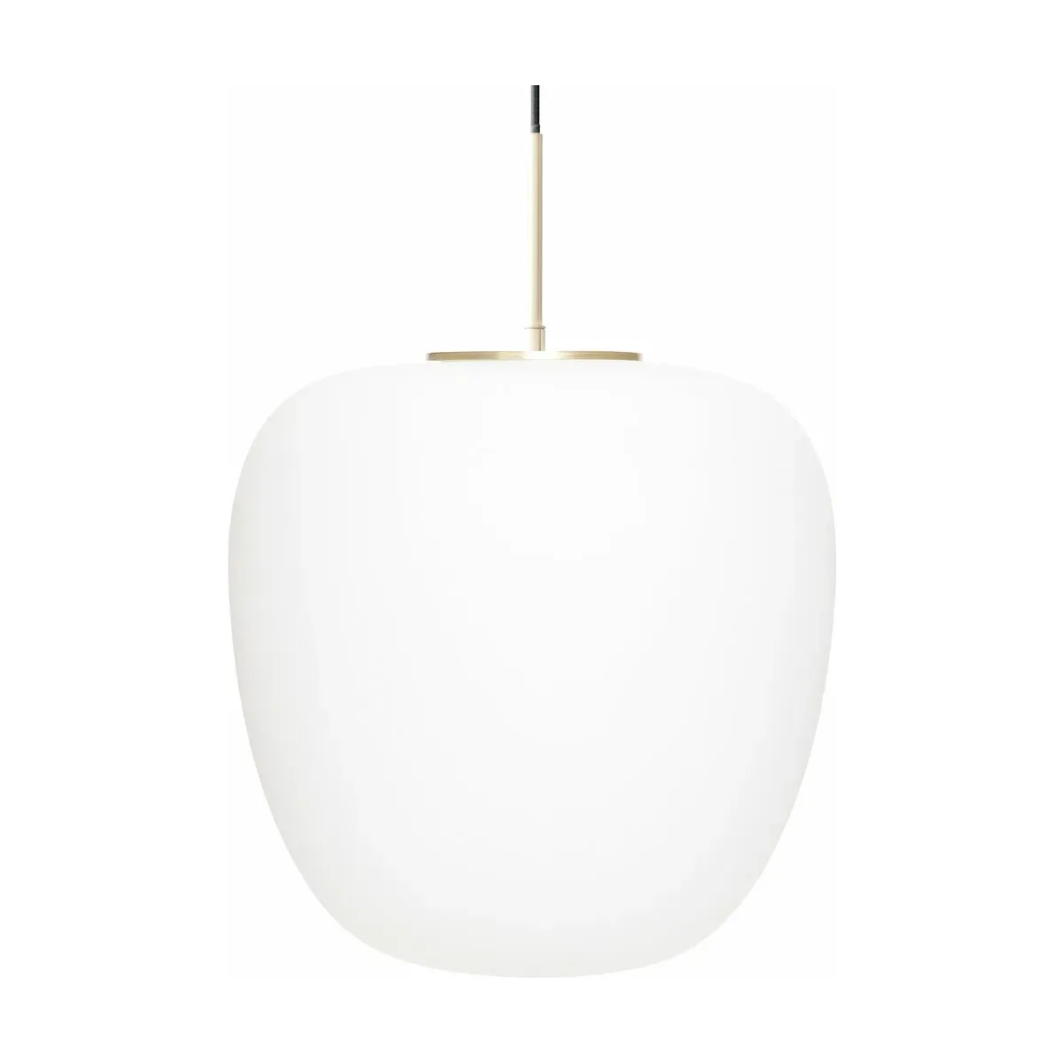 Suspension en verre opalin et laiton doré - Hübsch