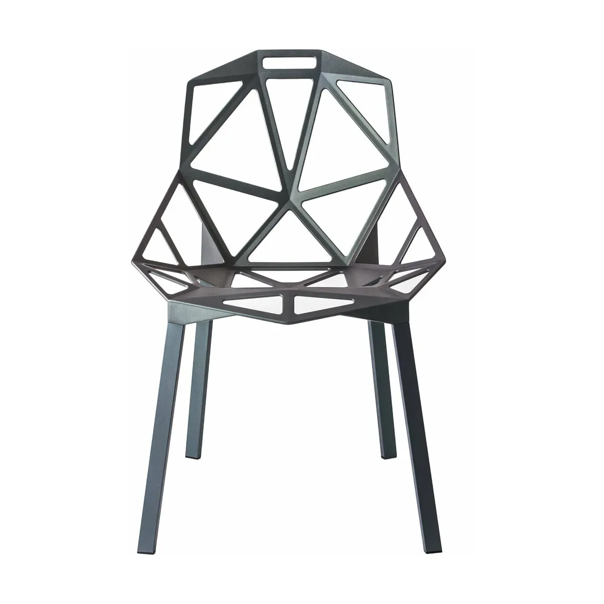 Chaise en aluminium vert et gris One - Magis