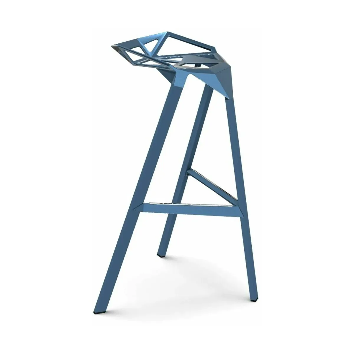 Tabouret en aluminium bleu 77 cm One - Magis