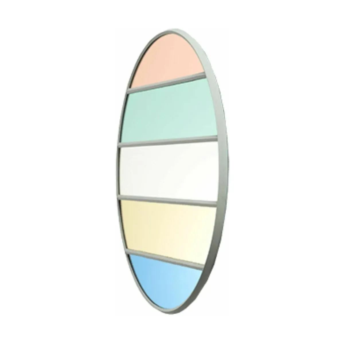 Miroir rond cadre gris 50 cm Vitrail - Magis