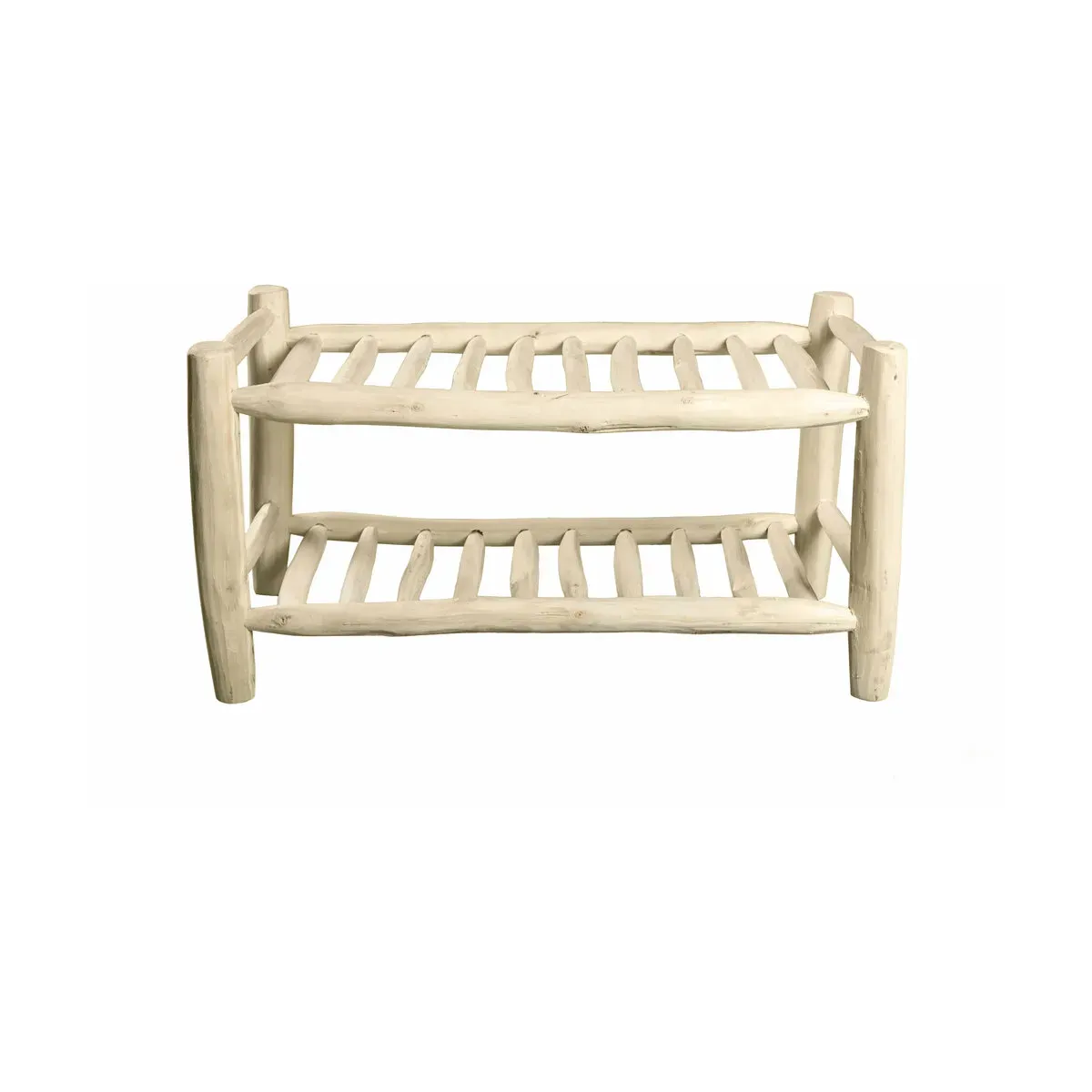 Petite étagère à deux étages en bois brut - Cosydar