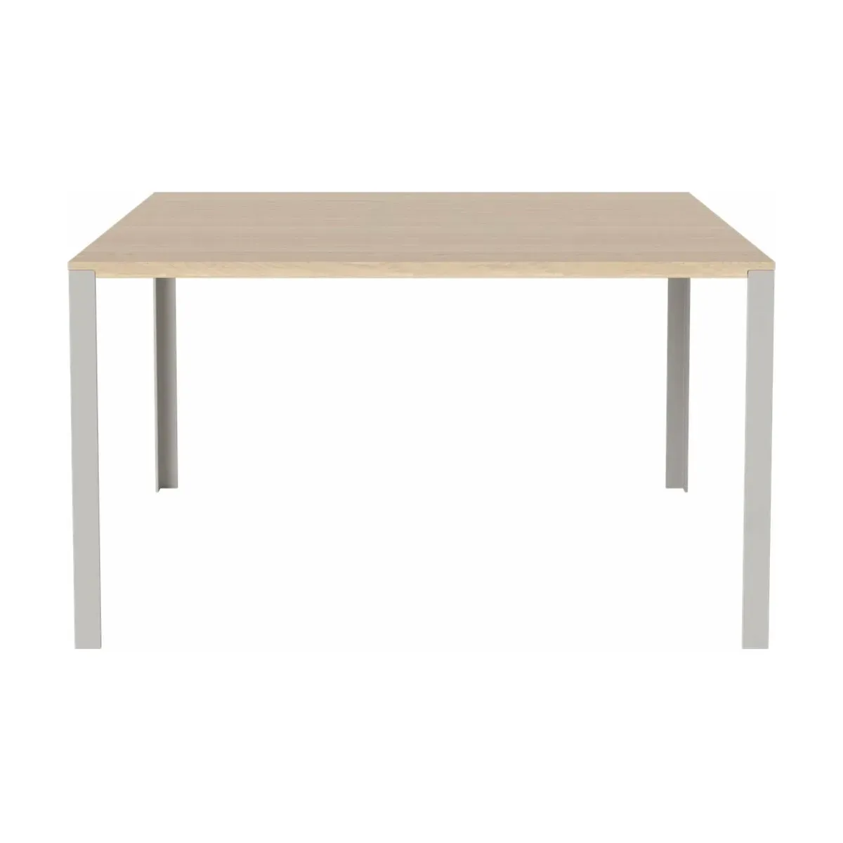 Table en chêne massif huilé pigmenté blanc et acier laqué gris 130 x 130 cm Link - Bo