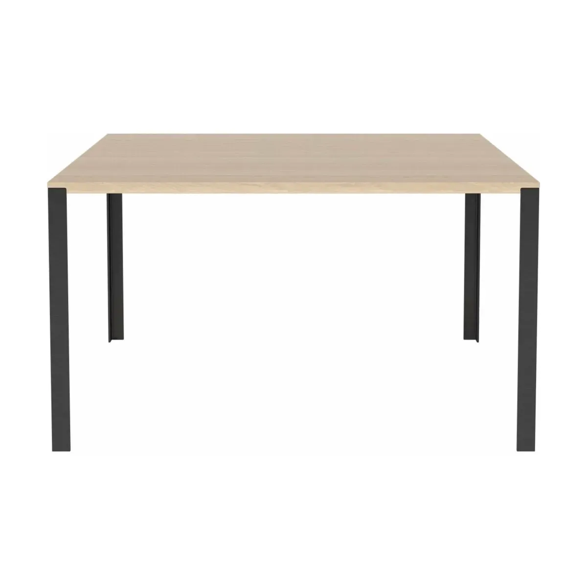 Table en chêne massif huilé pigmenté blanc et acier laqué noir 130 x 130 cm Link - Bo