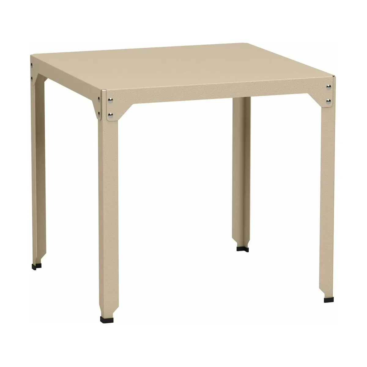 Table carrée en acier mat crème 79 cm Hegoa - Matière Grise