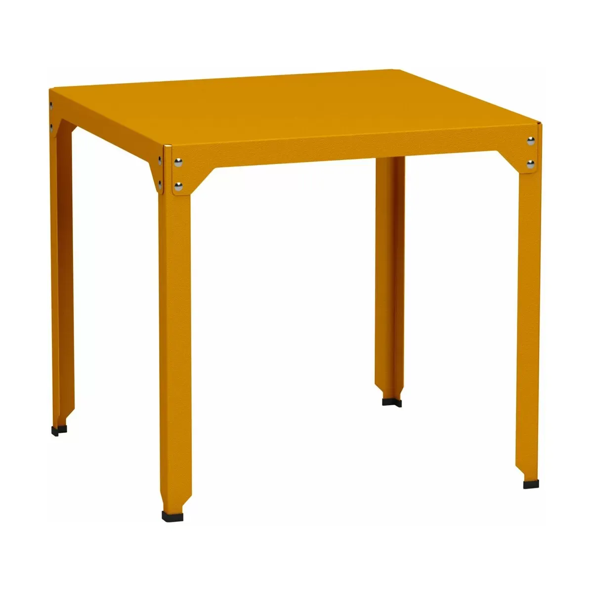 Table carrée en acier mat safran 79 cm Hegoa - Matière Grise