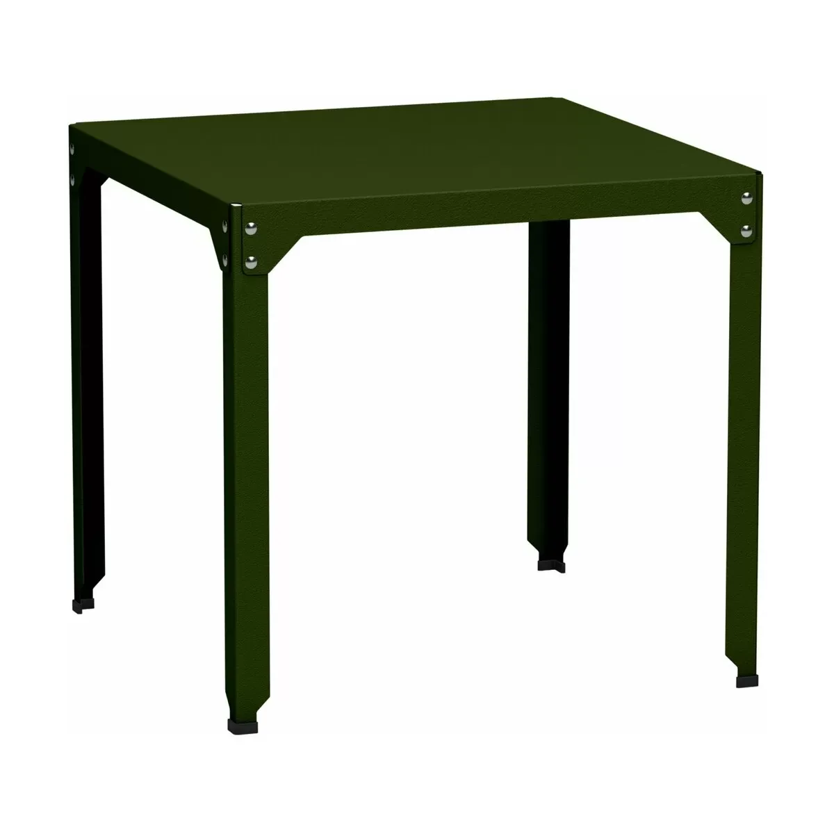 Table carrée en acier mat kaki 79 cm Hegoa - Matière Grise