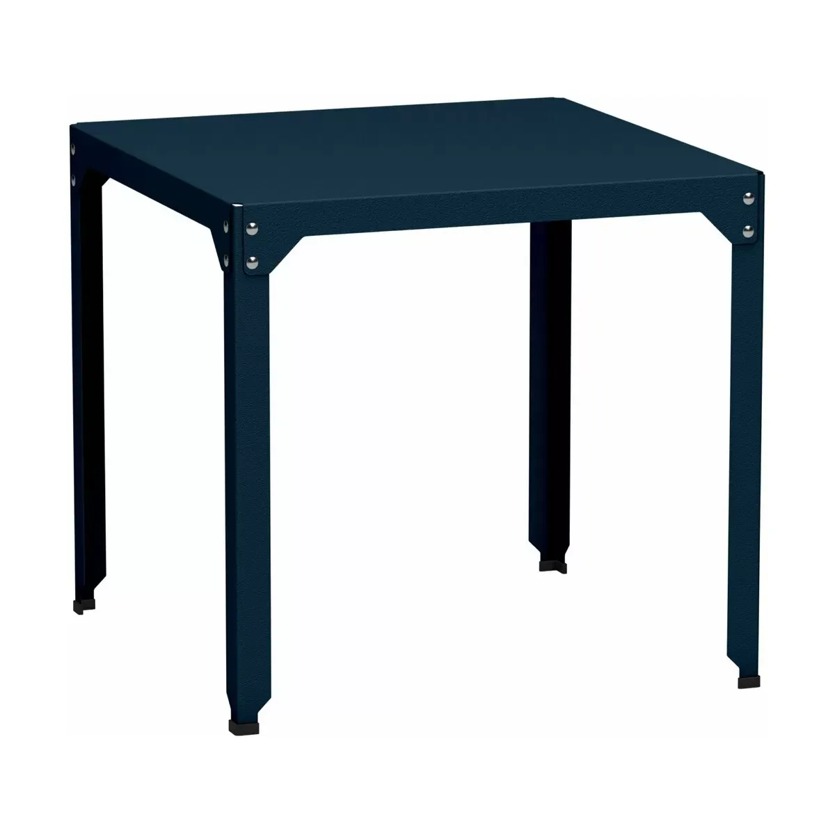 Table carrée en acier mat denim 79 cm Hegoa - Matière Grise