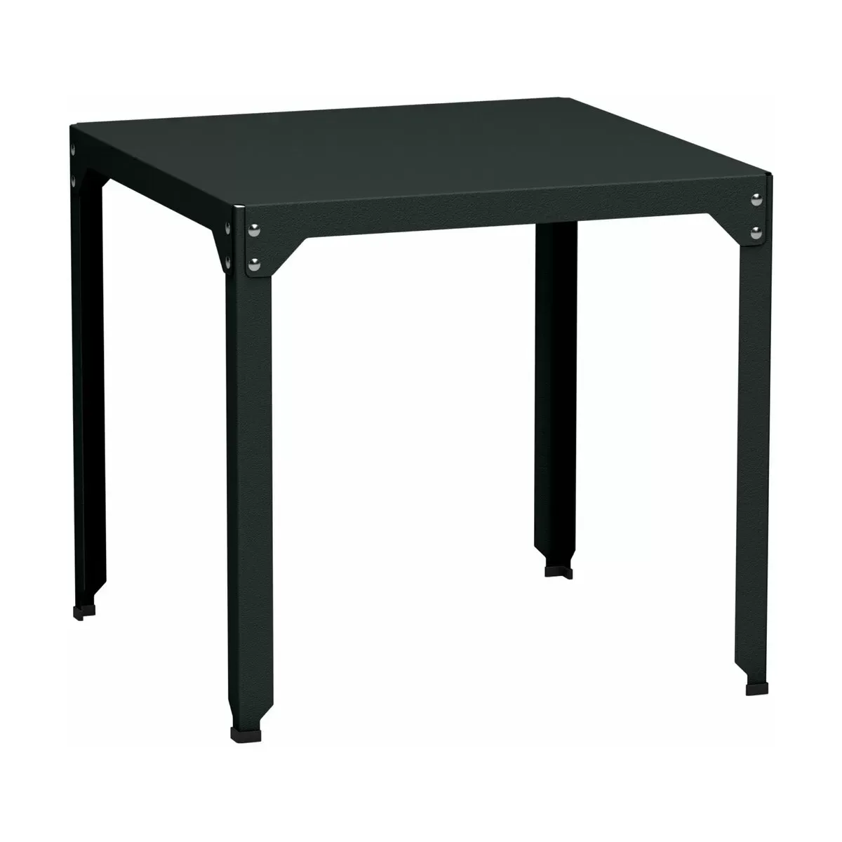 Table carrée en acier matifié anthracite 79 cm Hegoa - Matière Grise