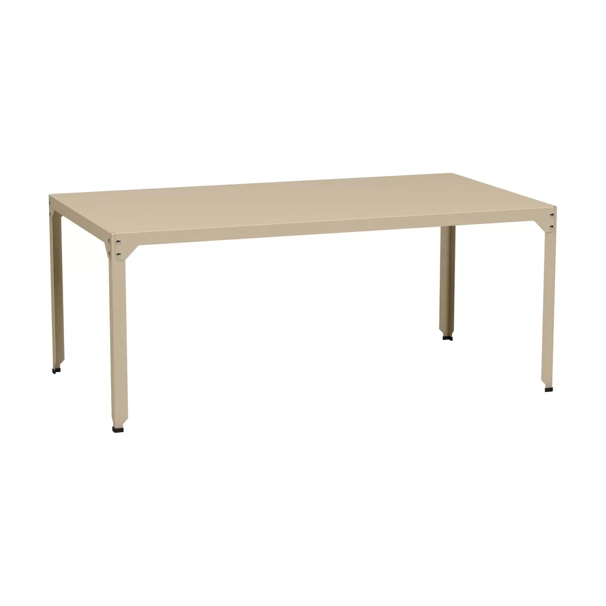 Table rectangulaire en acier mat crème 100 cm Hegoa - Matière Grise