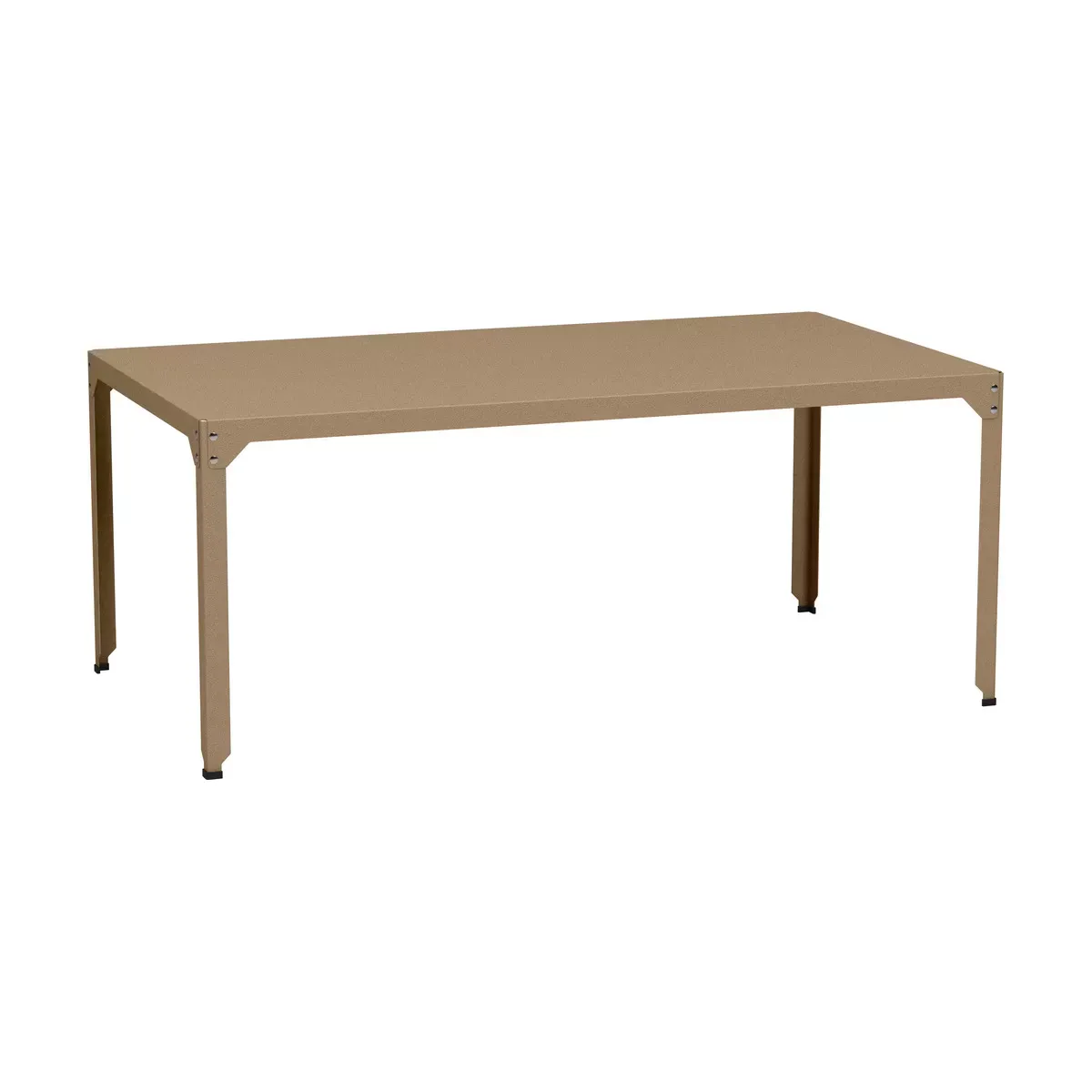 Table rectangulaire en acier mat sable 100 cm Hegoa - Matière Grise