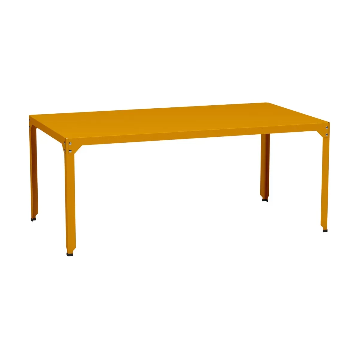 Table rectangulaire en acier mat safran 100 cm Hegoa - Matière Grise