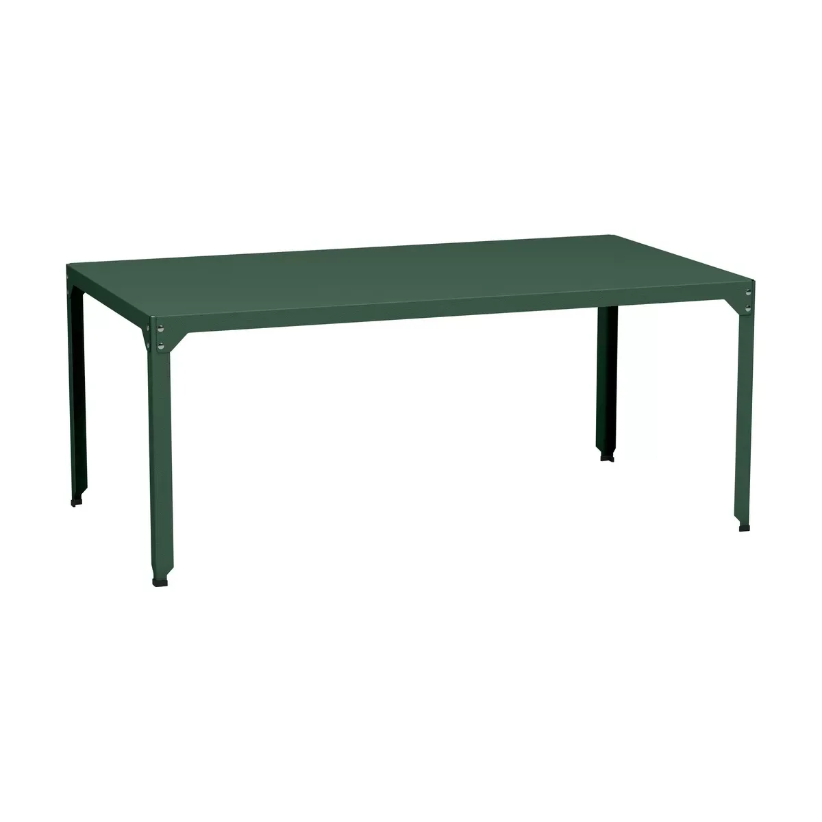 Table rectangulaire en acier mat olive 100 cm Hegoa - Matière Grise