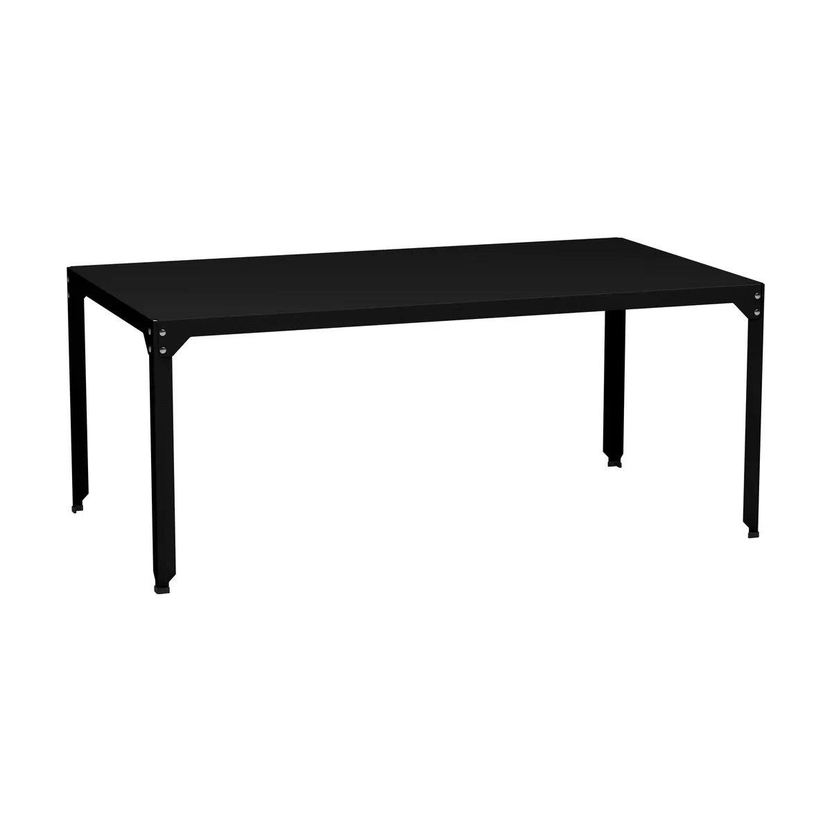 Table rectangulaire en acier mat noir mat 100 cm Hegoa - Matière Grise