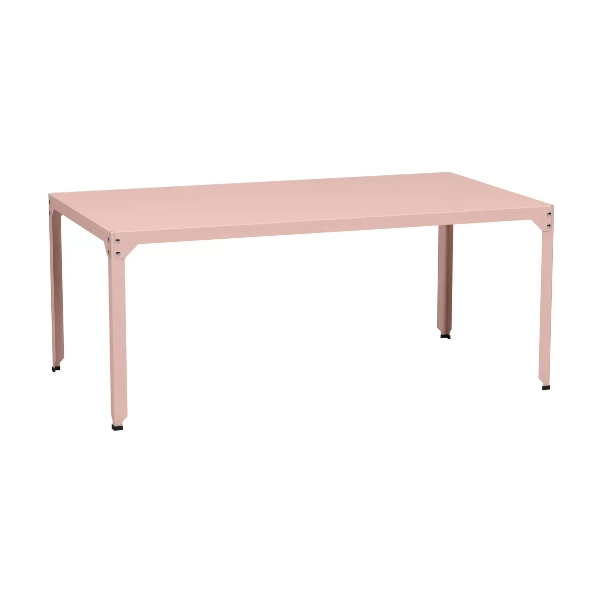 Table rectangulaire en acier mat baby pink 100 cm Hegoa - Matière Grise
