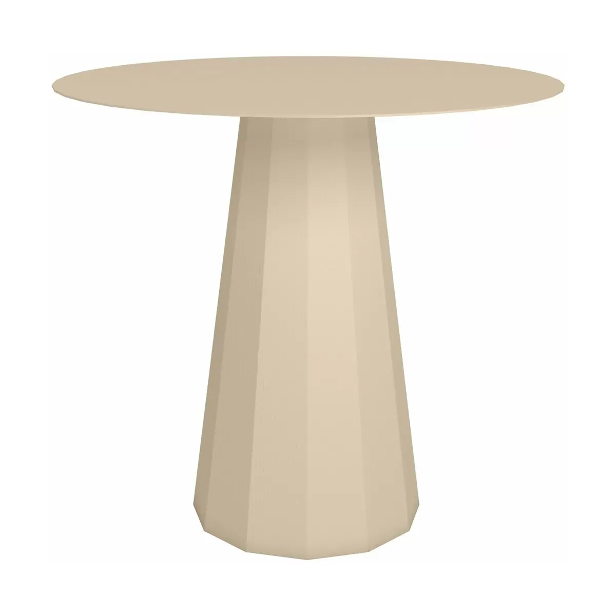 Table ronde en acier mat crème 80 cm Ankara - Matière Grise