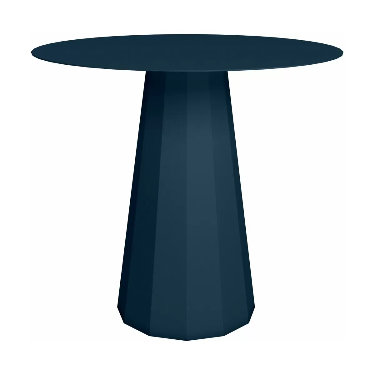 Table ronde en acier mat denim 80 cm Ankara - Matière Grise