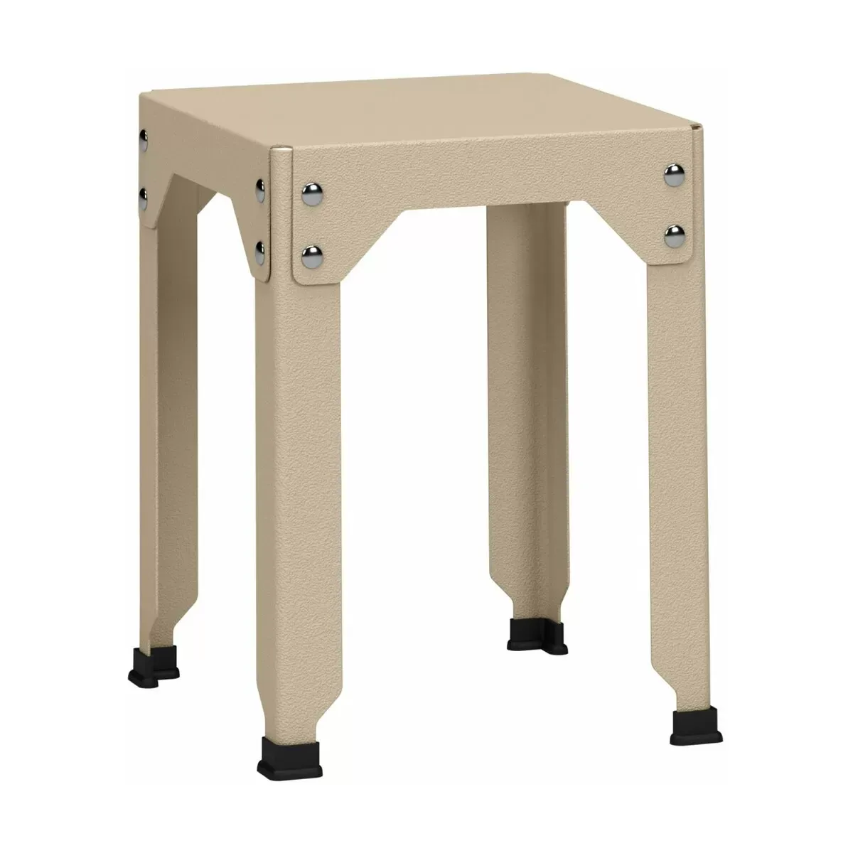 Tabouret en acier galvanisé crème 45 cm Hegoa - Matière Grise