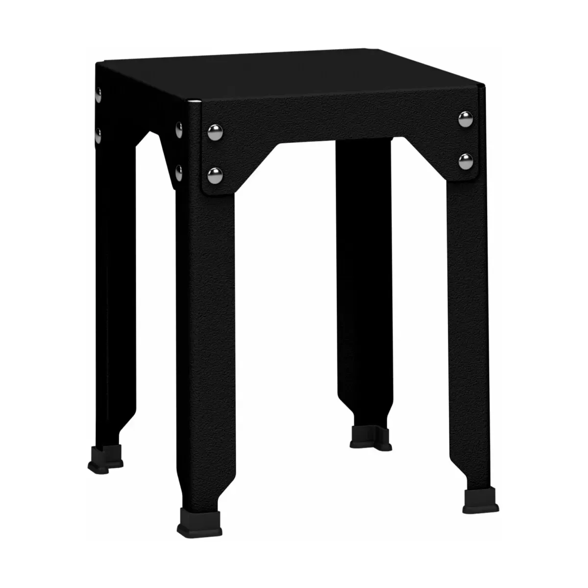 Tabouret en acier galvanisé noir mat 45 cm Hegoa - Matière Grise