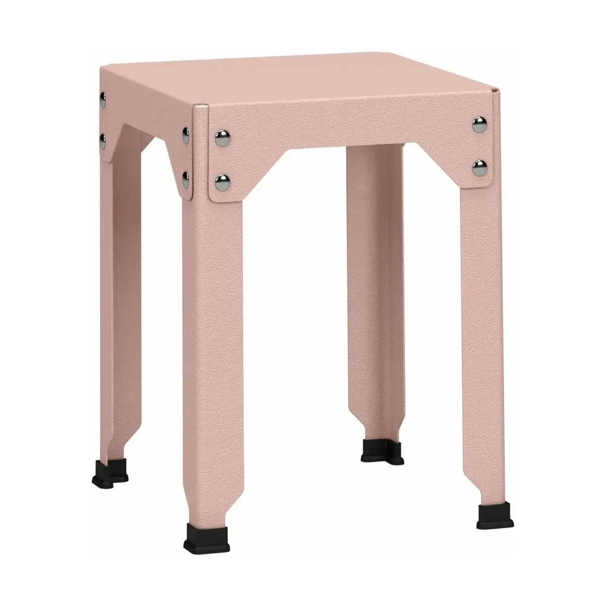 Tabouret en acier galvanisé baby pink 45 cm Hegoa - Matière Grise