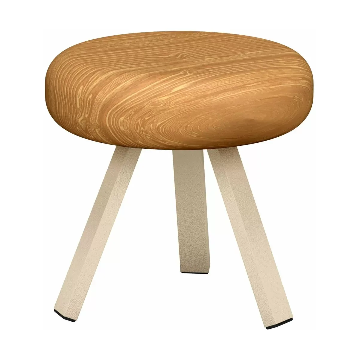 Tabouret en chêne et acier crème 35 cm Smack - Matière Grise