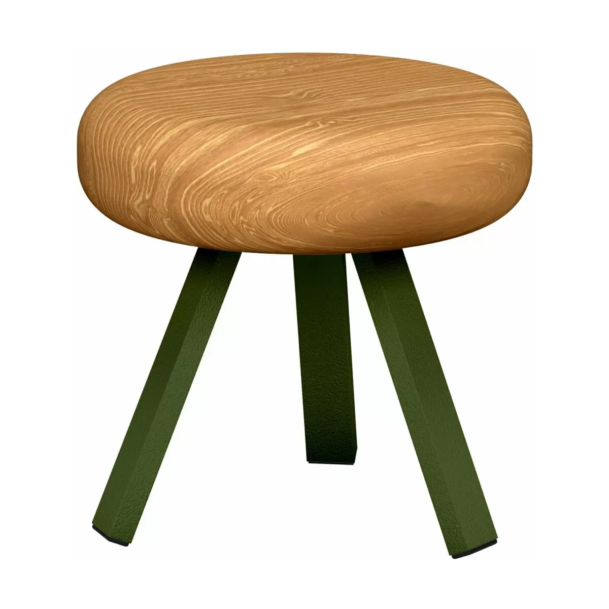Tabouret en chêne et acier kaki 35 cm Smack - Matière Grise