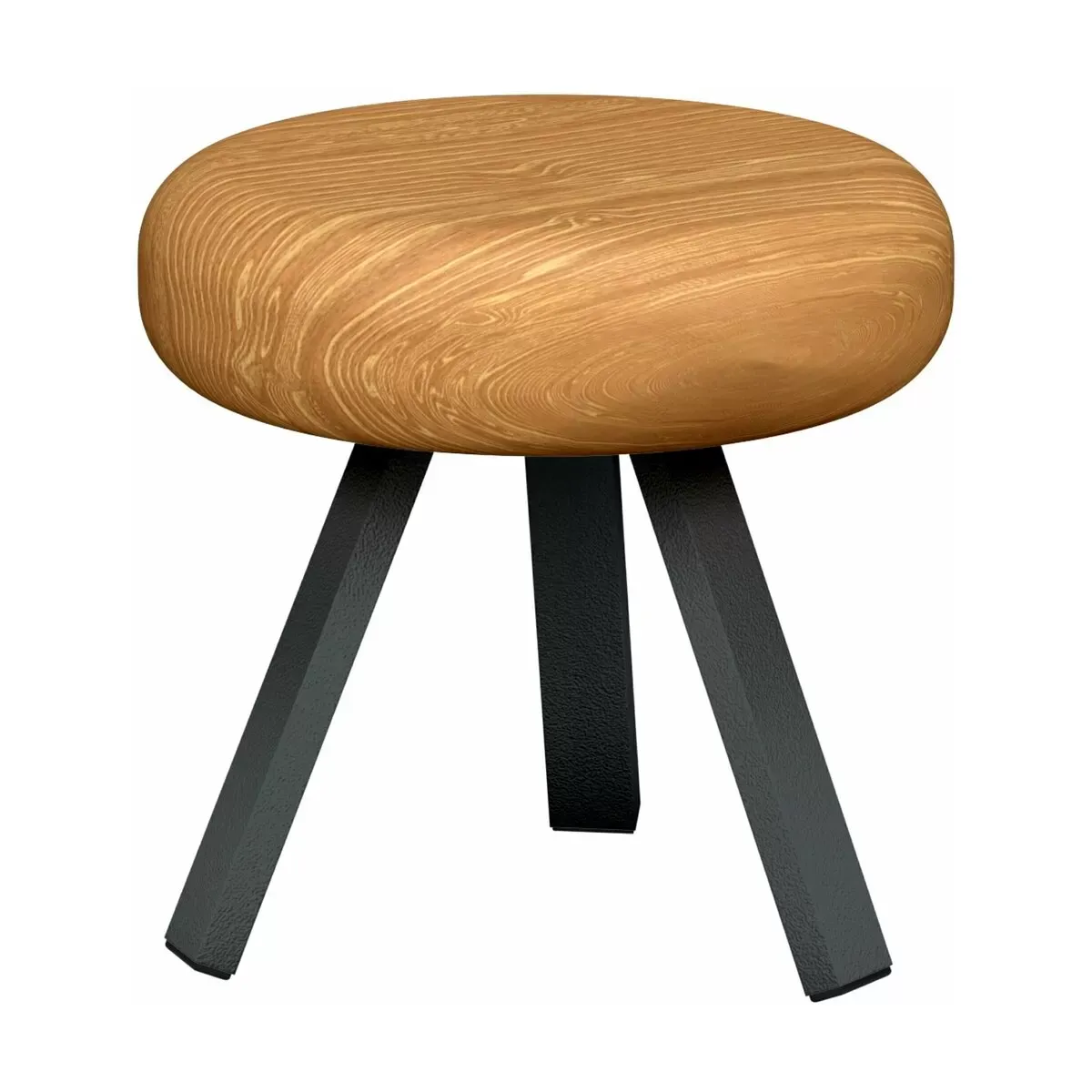 Tabouret en chêne et acier anthracite 35 cm Smack - Matière Grise