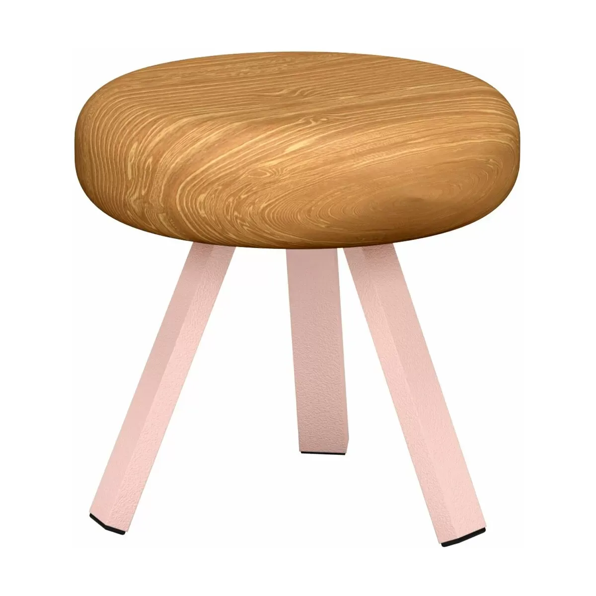 Tabouret en chêne et acier baby pink 35 cm Smack - Matière Grise