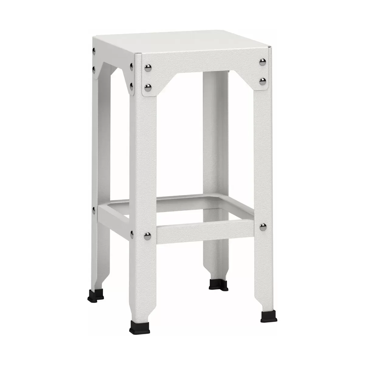 Tabouret haut en acier galvanisé blanc 63 cm Hegoa - Matière Grise