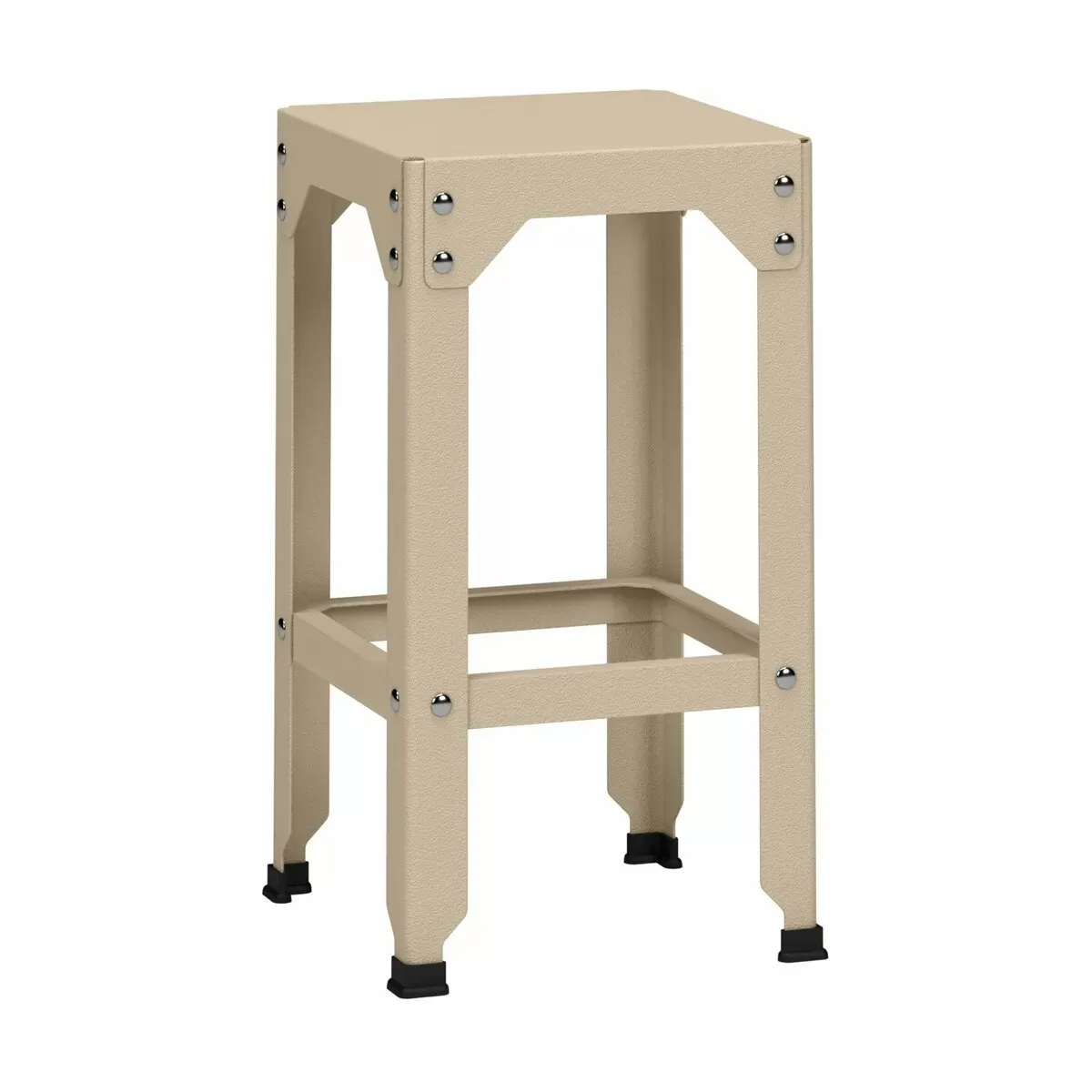 Tabouret haut en acier galvanisé crème 63 cm Hegoa - Matière Grise