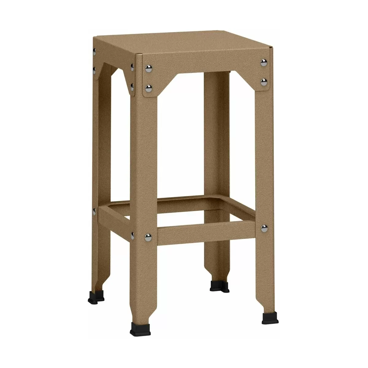Tabouret haut en acier galvanisé sable 63 cm Hegoa - Matière Grise