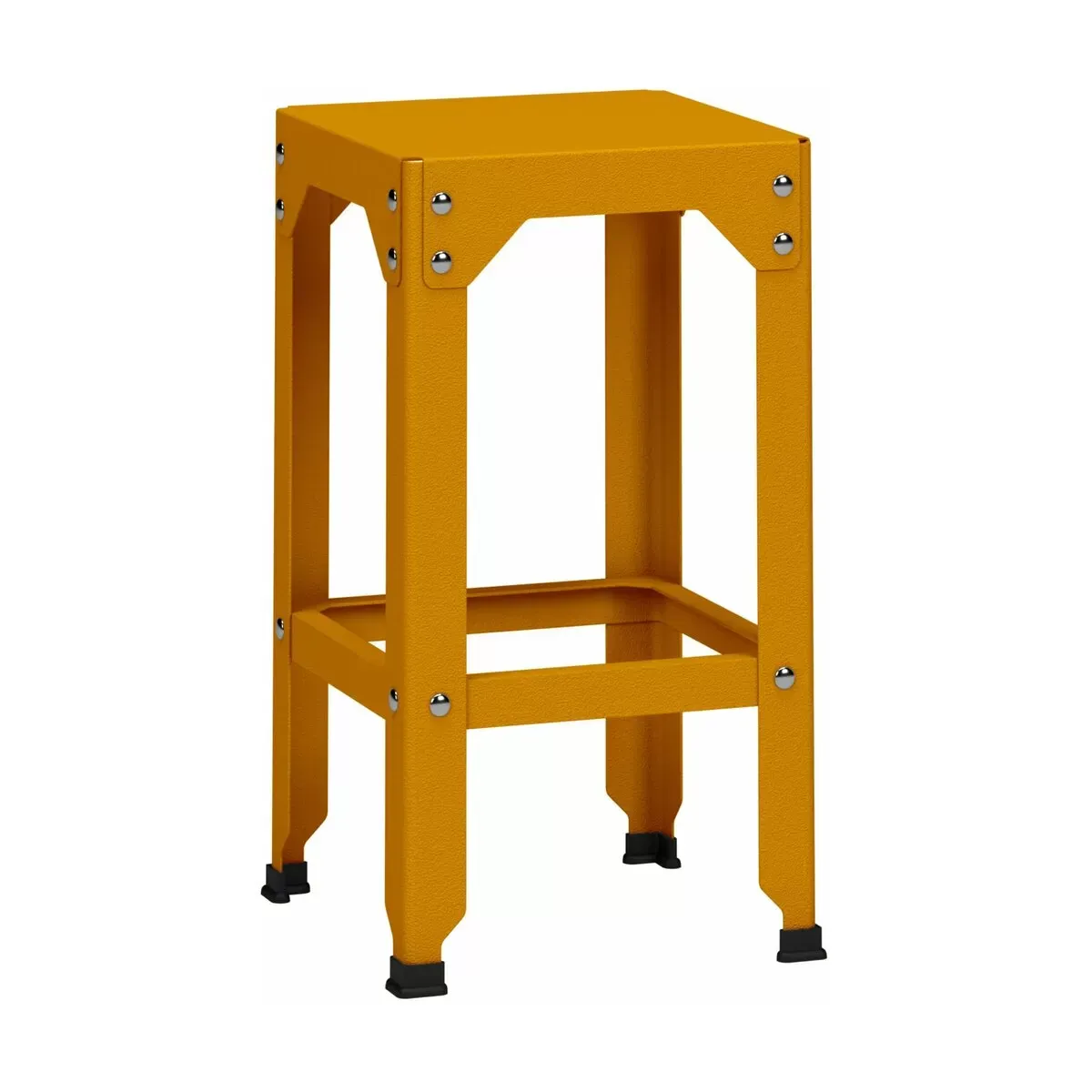 Tabouret haut en acier galvanisé safran 63 cm Hegoa - Matière Grise