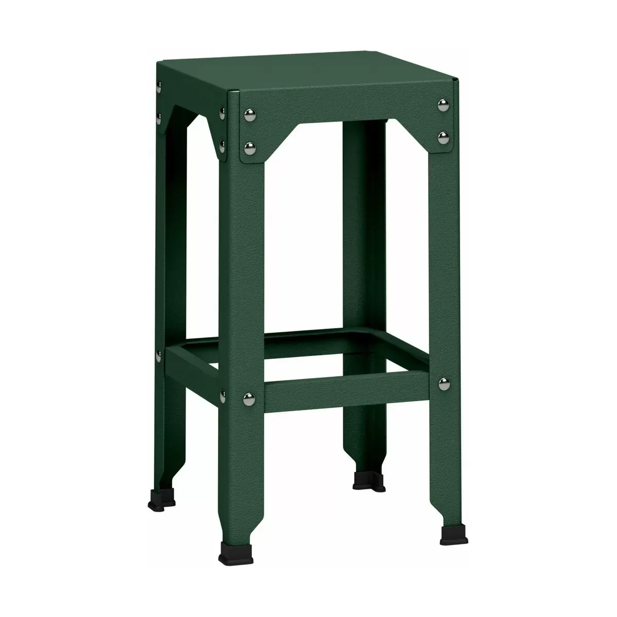 Tabouret haut en acier galvanisé olive 63 cm Hegoa - Matière Grise