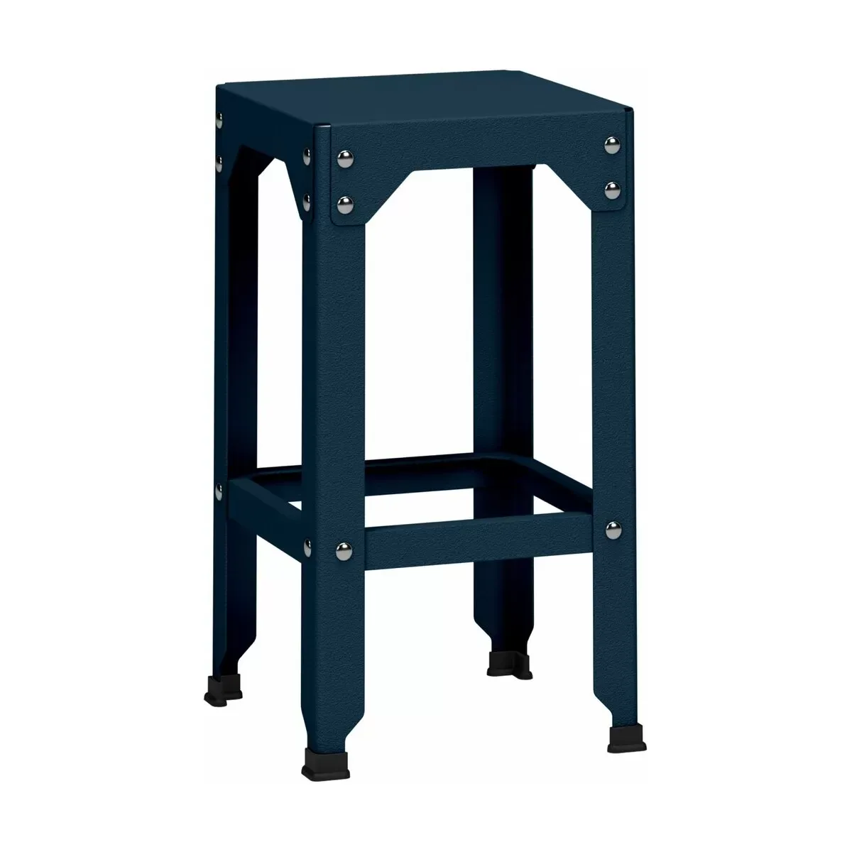 Tabouret haut en acier galvanisé denim 63 cm Hegoa - Matière Grise