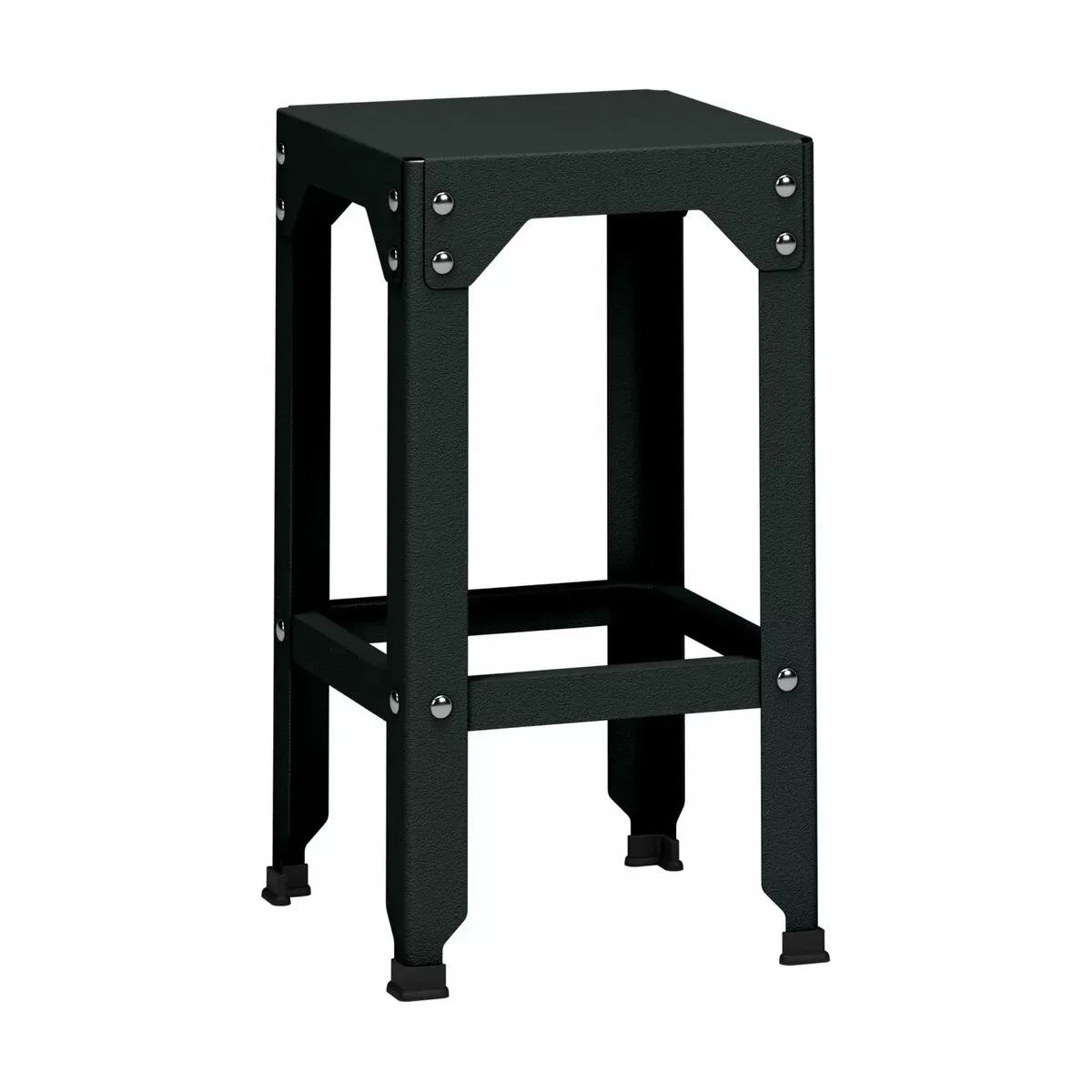 Tabouret haut en acier galvanisé anthracite 63 cm Hegoa - Matière Grise