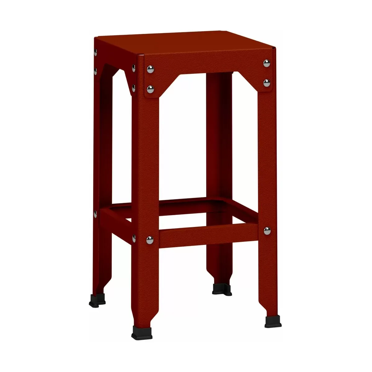 Tabouret haut en acier galvanisé terracotta 63 cm Hegoa - Matière Grise