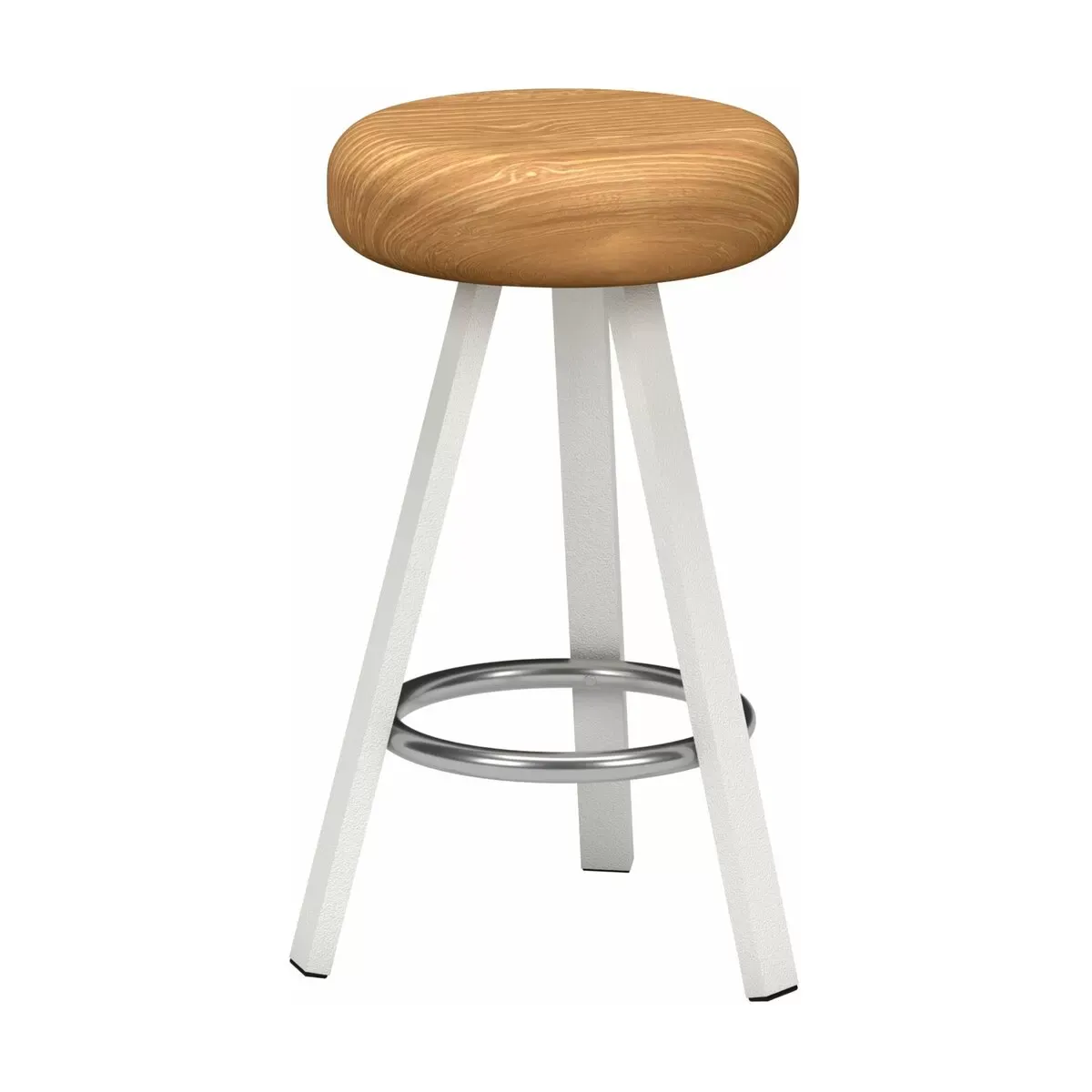 Tabouret haut en chêne et acier blanc 65 cm Smack - Matière Grise
