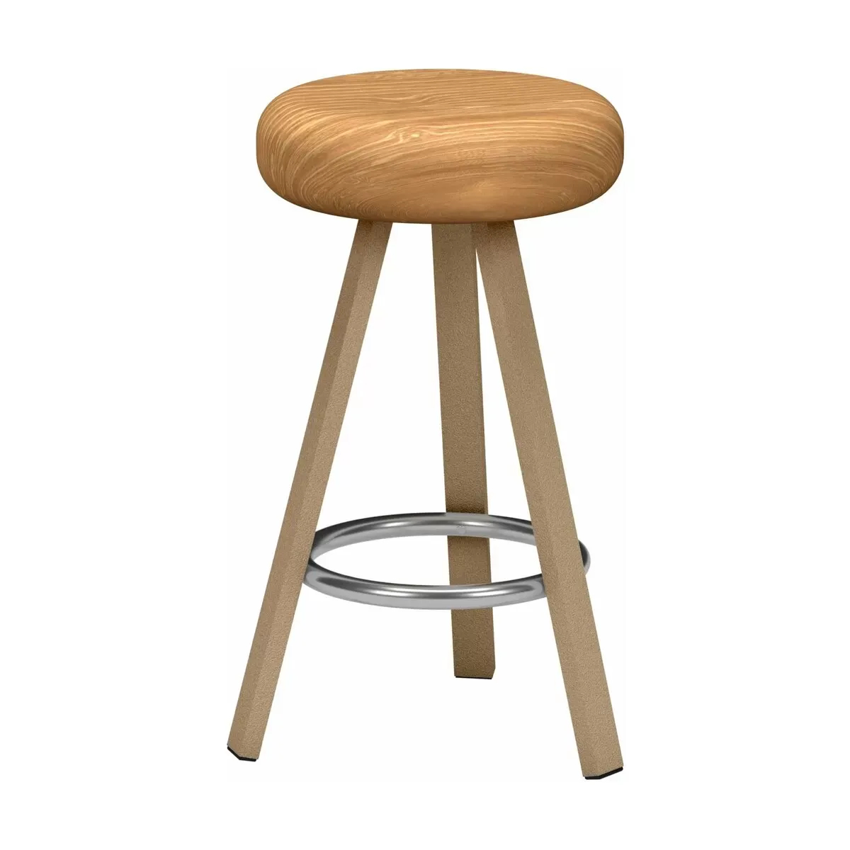 Tabouret haut en chêne et acier sable 65 cm Smack - Matière Grise
