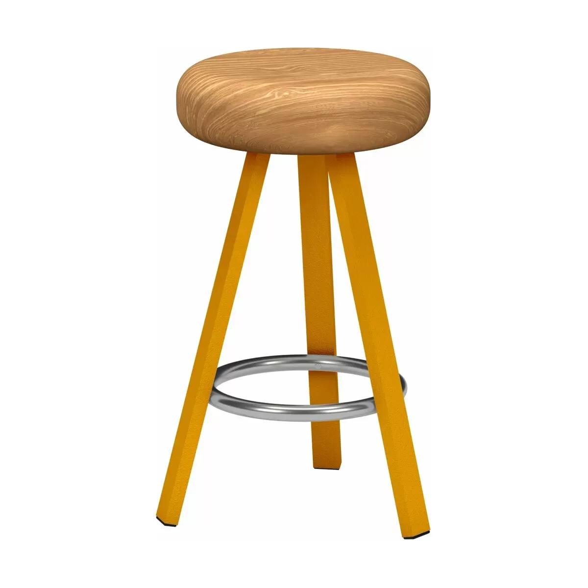Tabouret haut en chêne et acier safran 65 cm Smack - Matière Grise