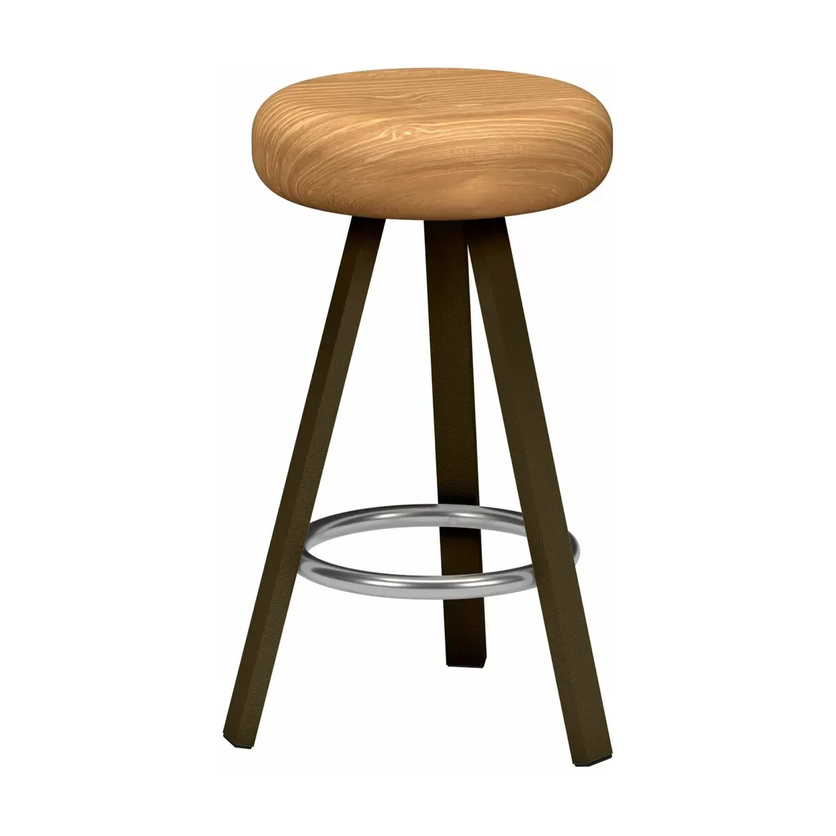 Tabouret haut en chêne et acier bronze 65 cm Smack - Matière Grise