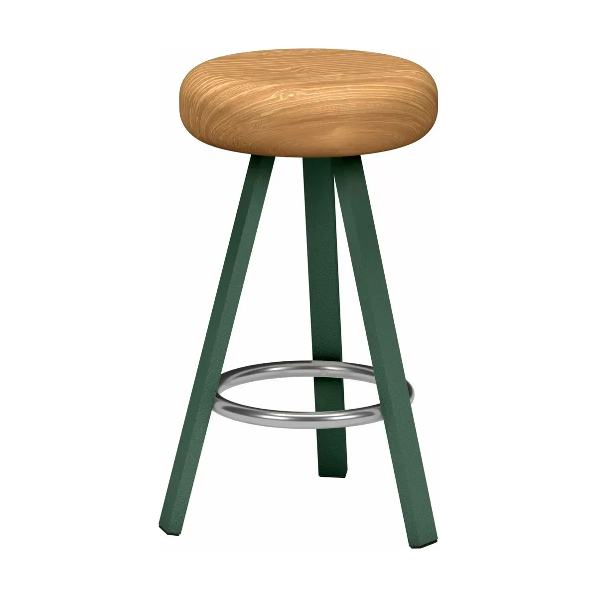Tabouret haut en chêne et acier olive 65 cm Smack - Matière Grise
