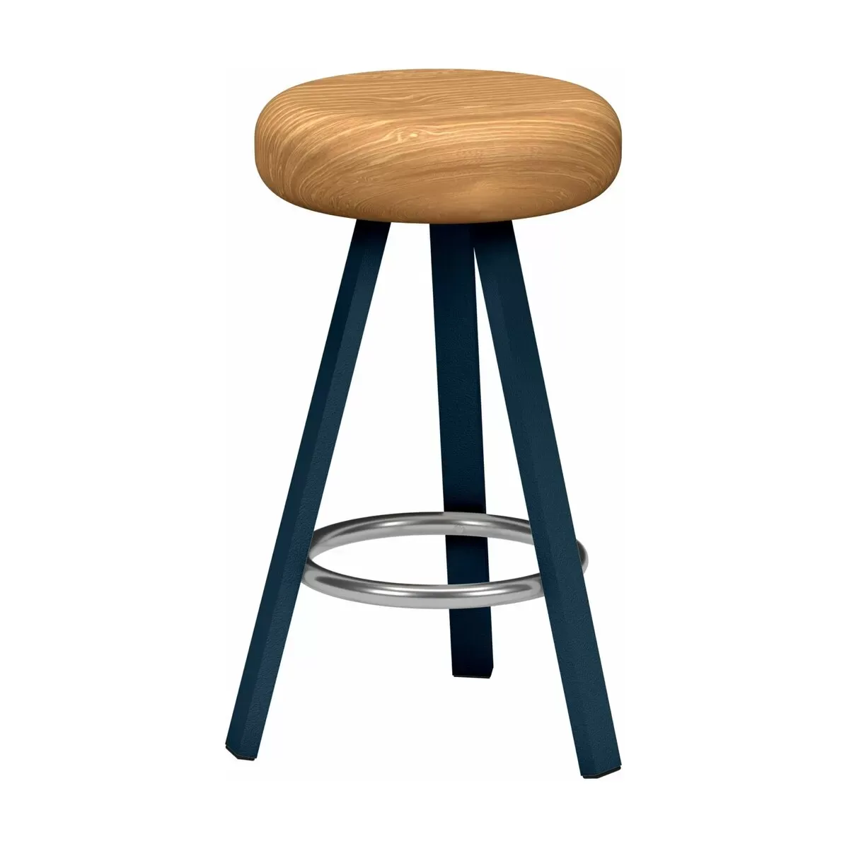 Tabouret haut en chêne et acier denim 65 cm Smack - Matière Grise