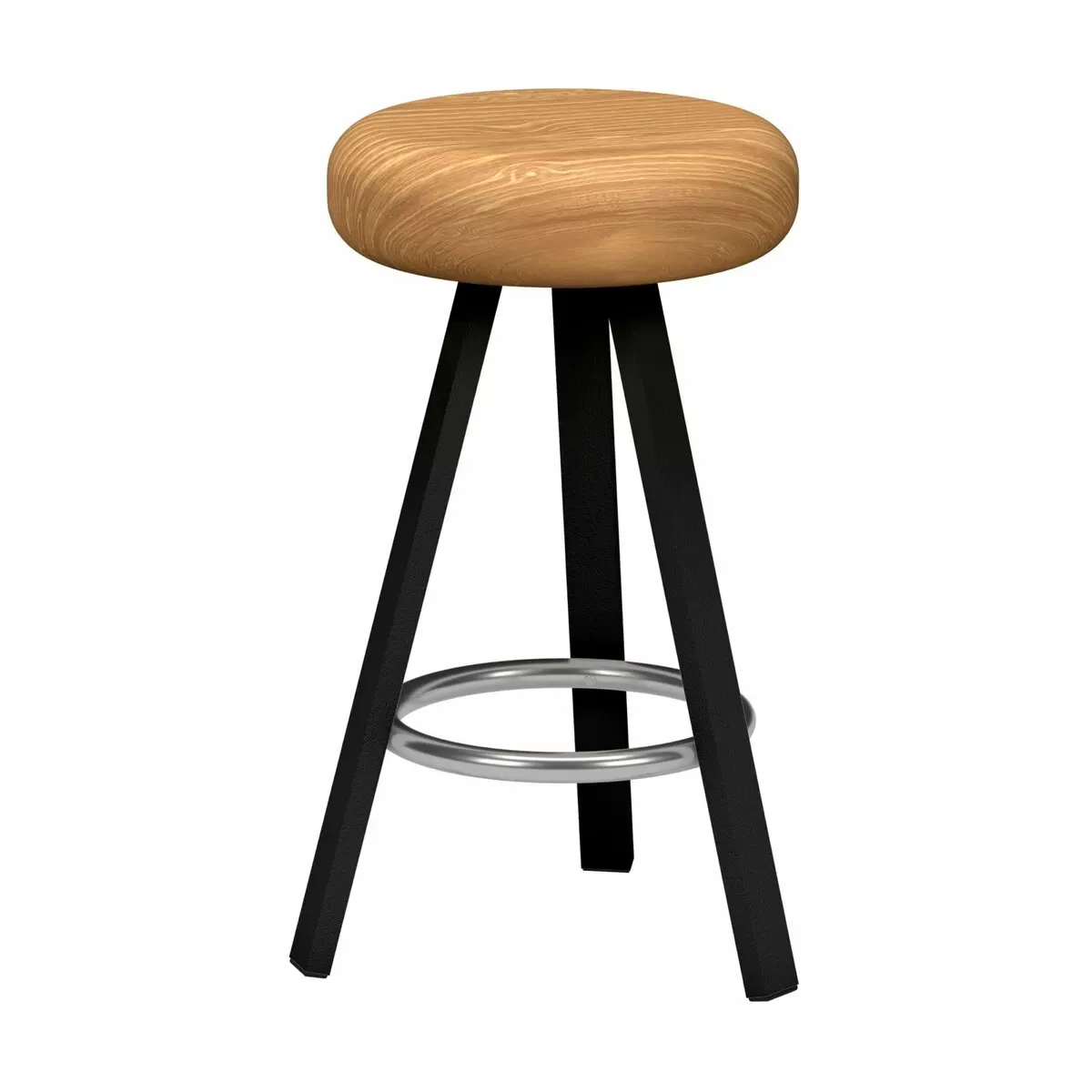 Tabouret haut en chêne et acier noir mat 65 cm Smack - Matière Grise