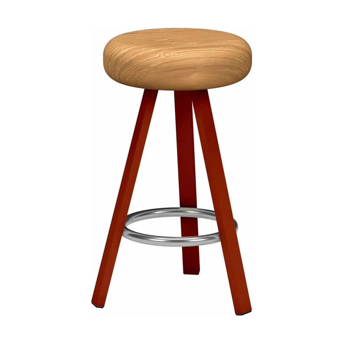 Tabouret haut en chêne et acier terracotta 65 cm Smack - Matière Grise