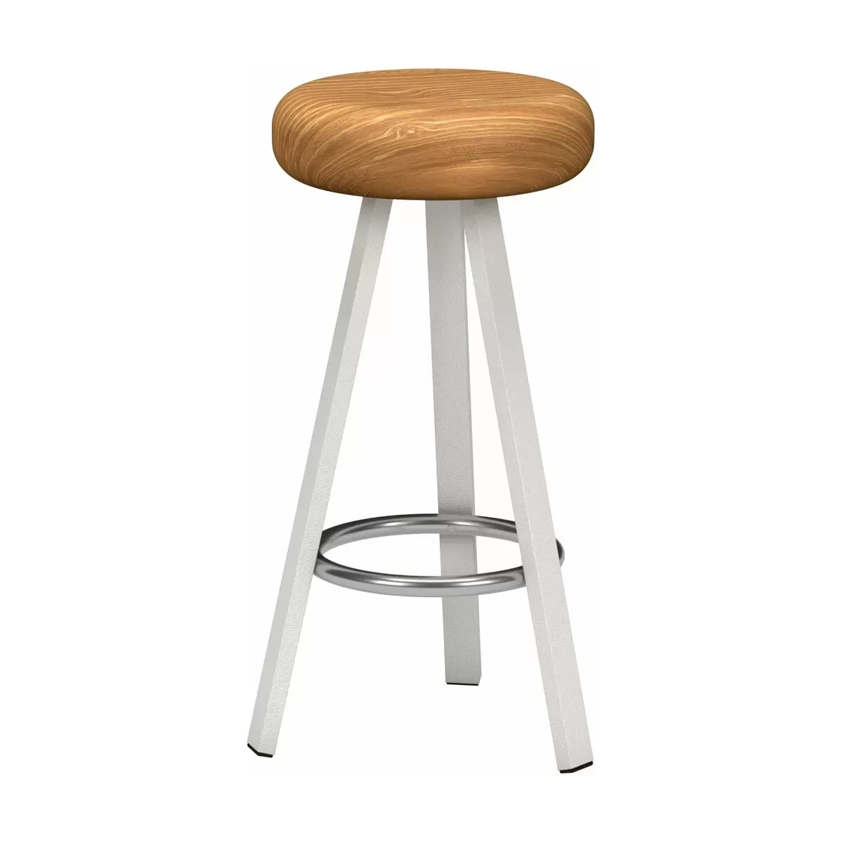 Tabouret haut en chêne et acier blanc 75 cm Smack - Matière Grise