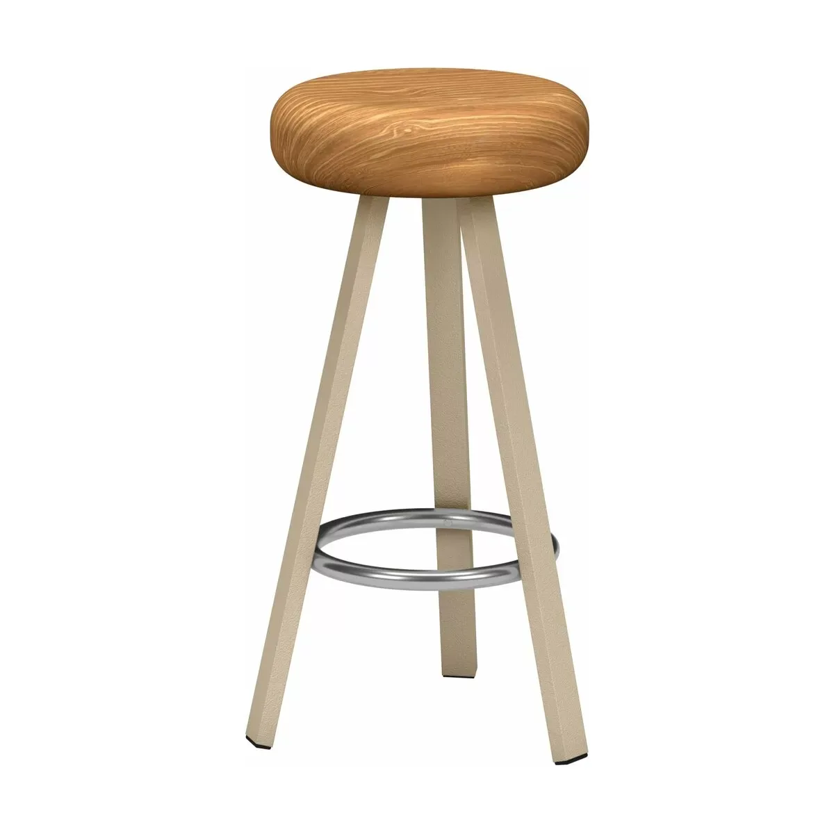 Tabouret haut en chêne et acier crème 75 cm Smack - Matière Grise