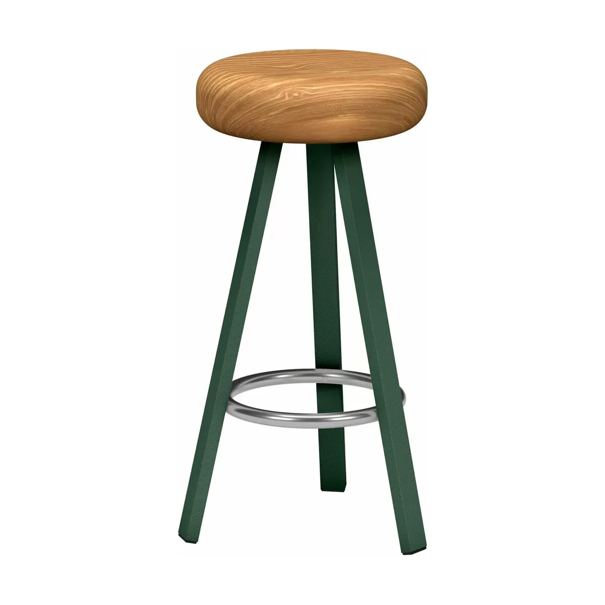 Tabouret haut en chêne et acier olive 75 cm Smack - Matière Grise