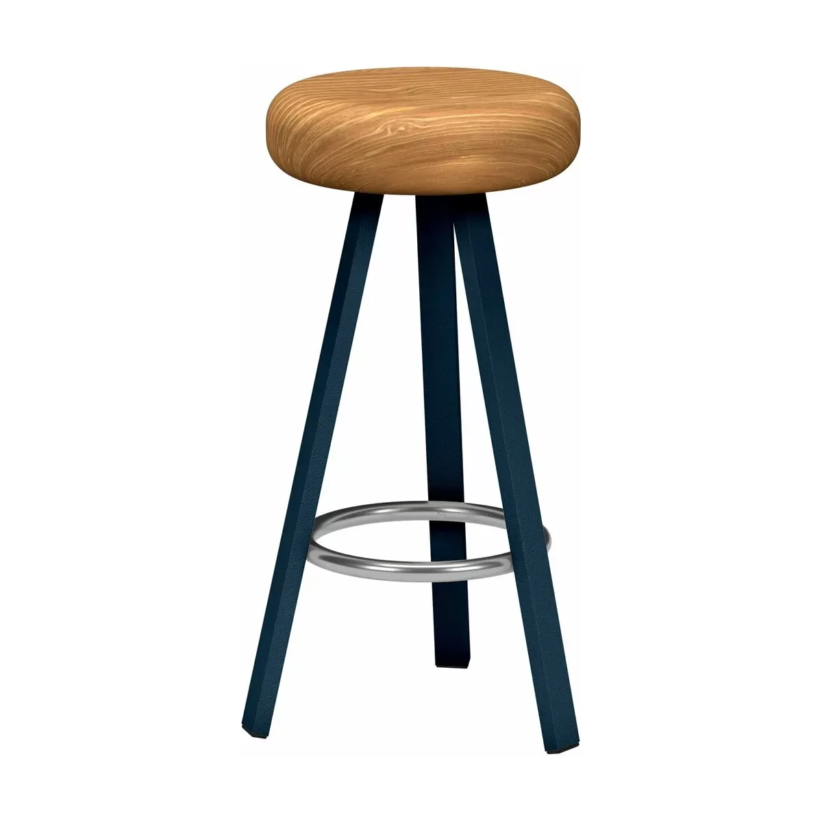 Tabouret haut en chêne et acier denim 75 cm Smack - Matière Grise