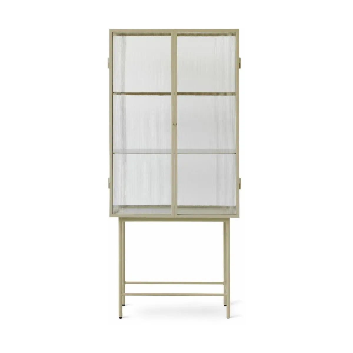 Vaisselier en verre et métal beige roseau 155 cm Haze - Ferm Living