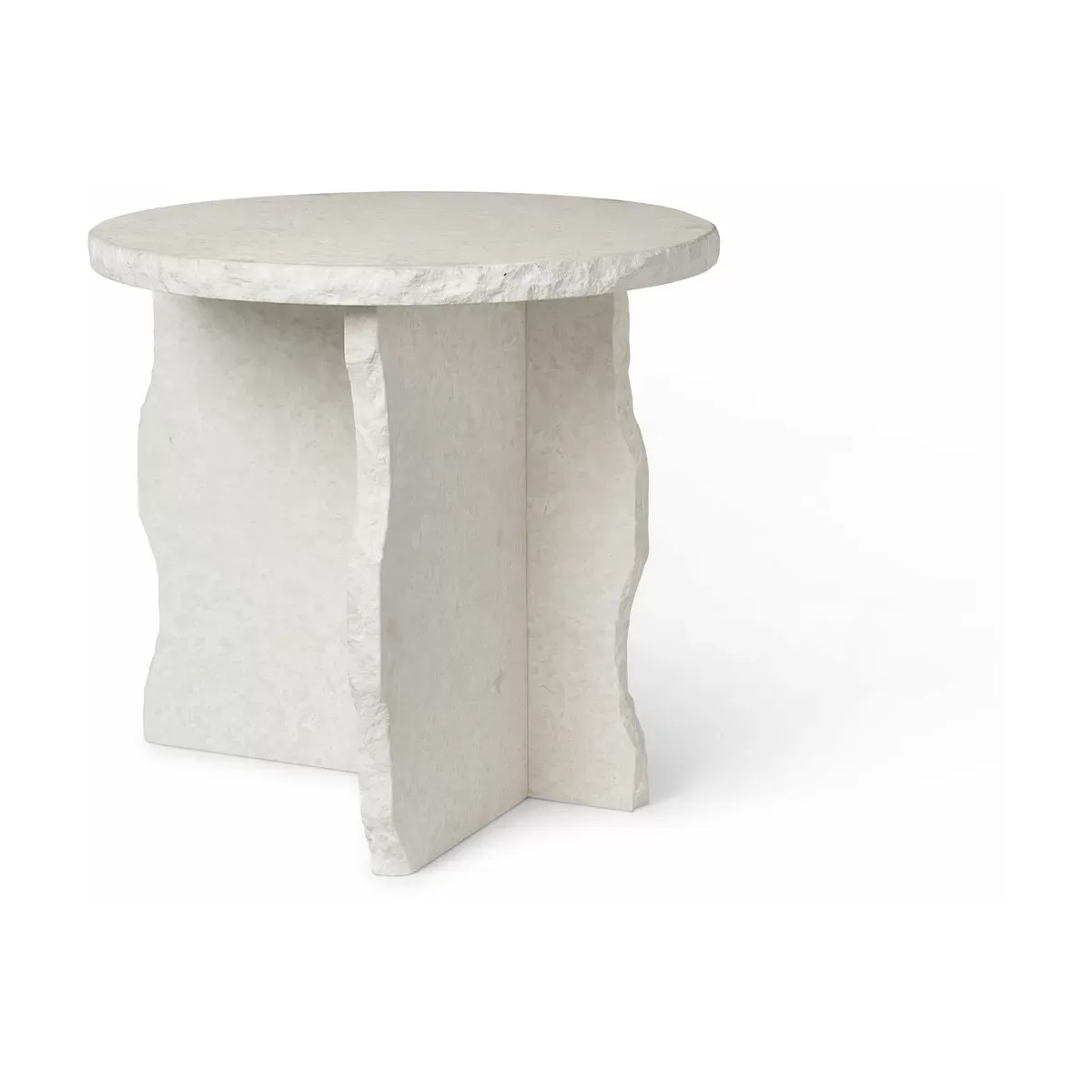 Table sculpturale minérale en marbre blanc 52 x 50 cm Bianco Curia - Ferm Living
