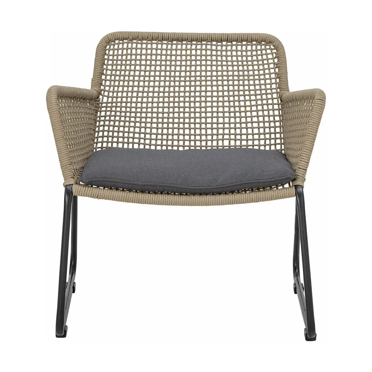 Chaise lounge en corde marron et métal Mundo - Bloomingville